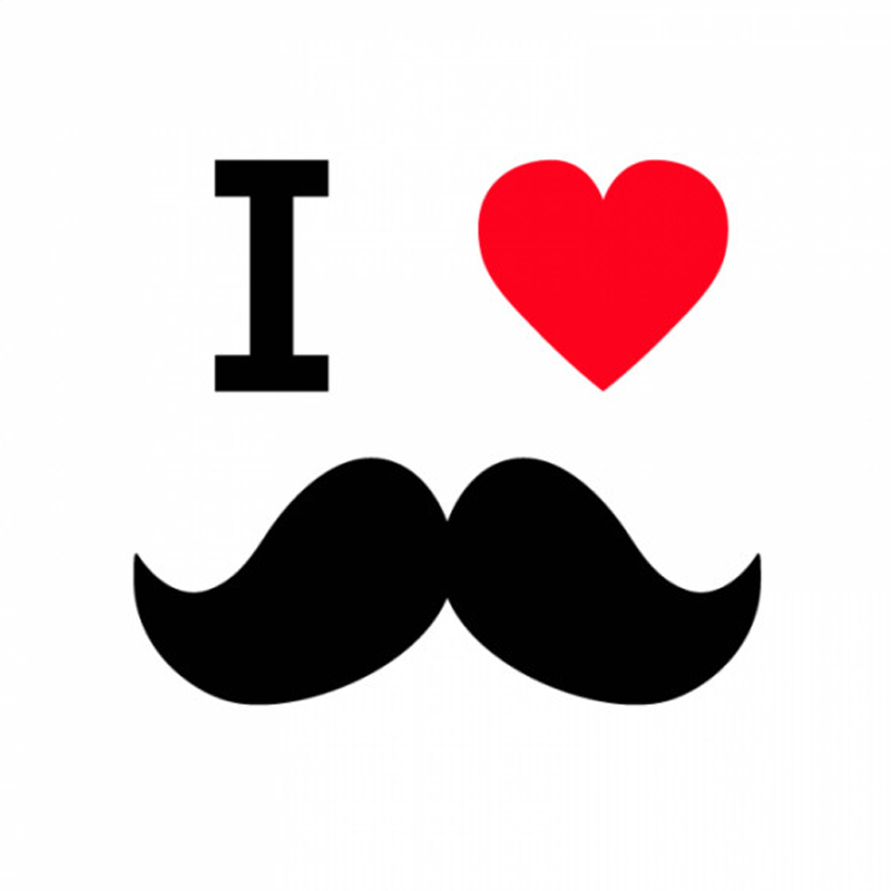 Αυτοκόλλητο αυτοκινήτου I love mustache